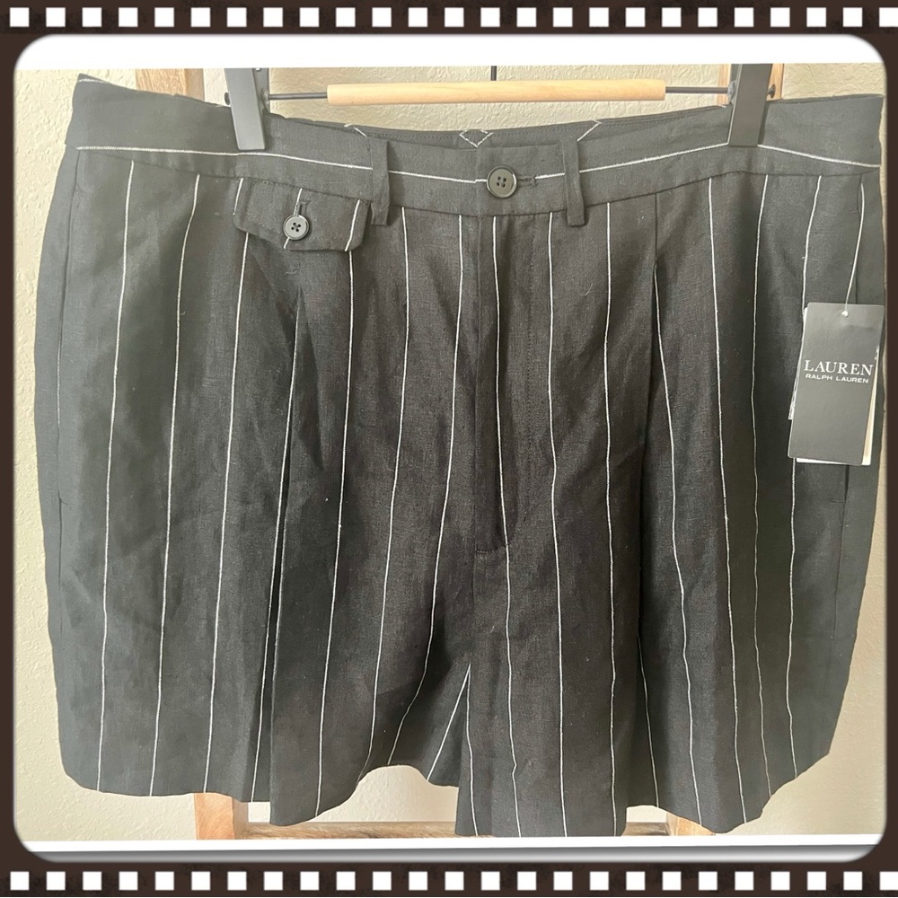 NWT RALPH LAUREN LINEN SHORTS SZ 14